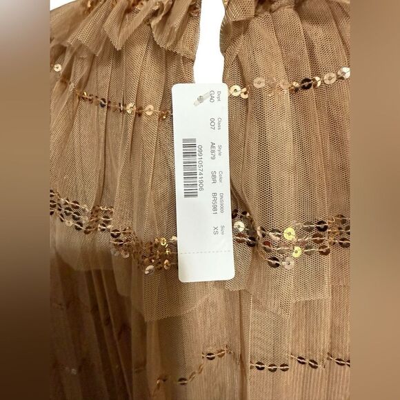 J. Crew Collection Sequin Tiered Tulle Blouse Size Small - Picture 4 of 5